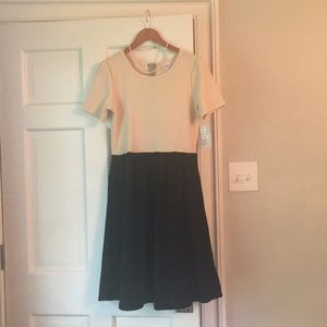 Lularoe Amelia Black and Ivory Dress